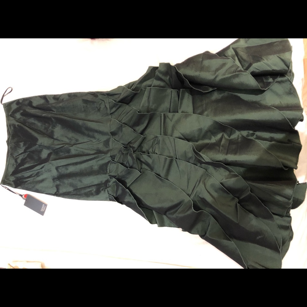 Floor length emerald green skirt